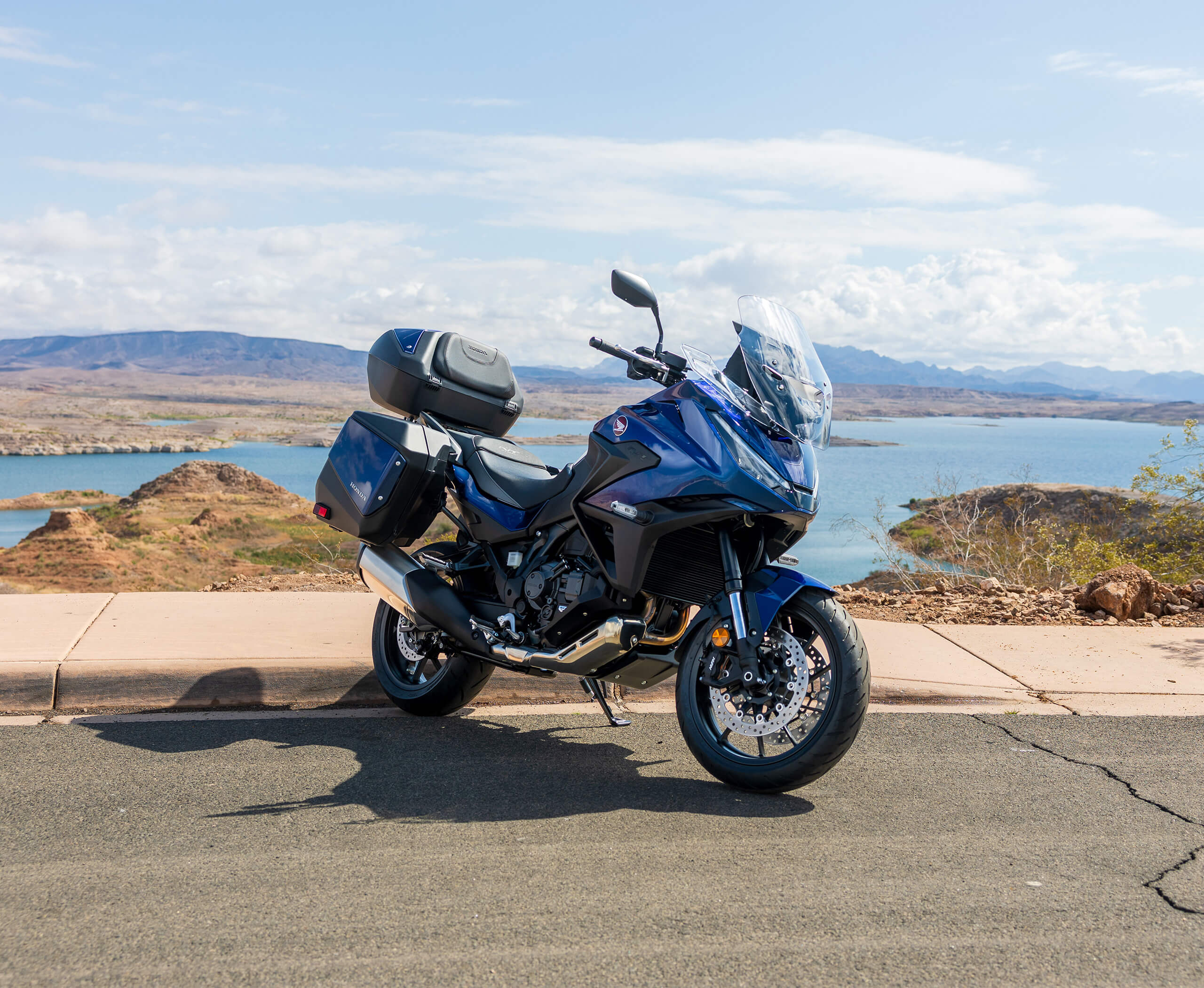NT1100 on open road showing touring credentials