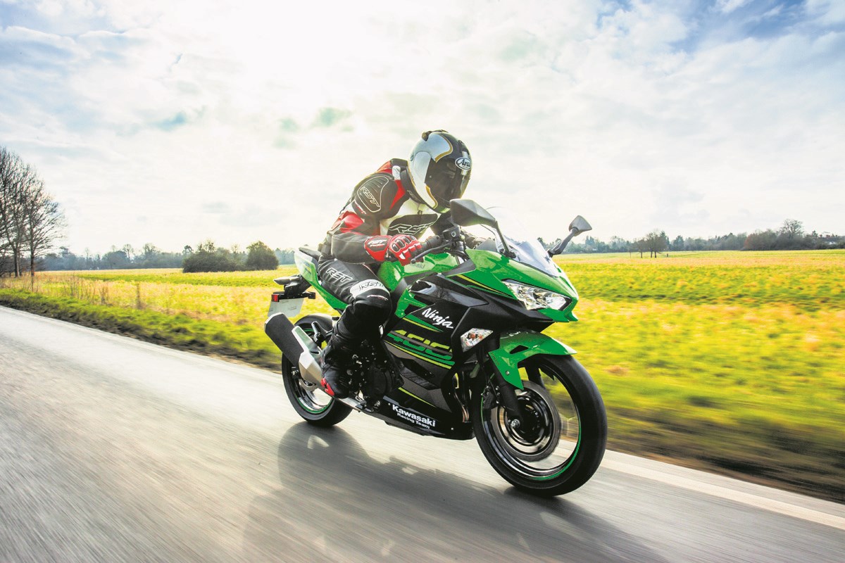 Kawasaki Ninja 400 on a twisty road or track
