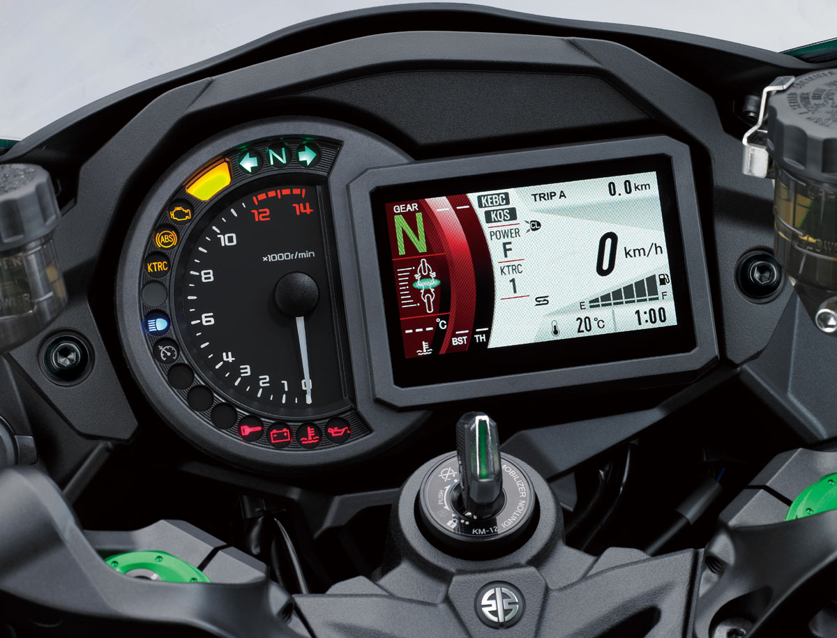 Rider's-eye view of the new 7-inch TFT instrument cluster