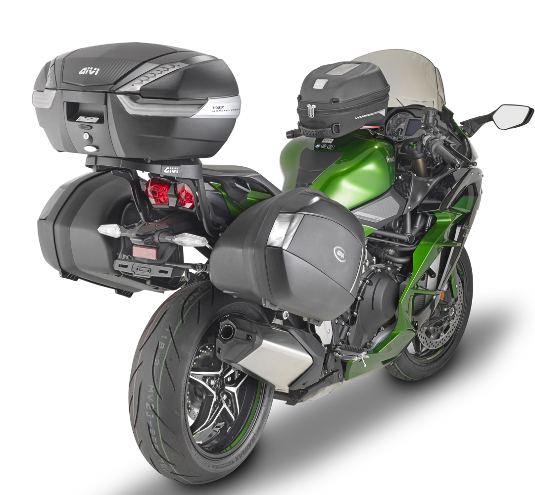 Side shot highlighting the updated hard luggage panniers