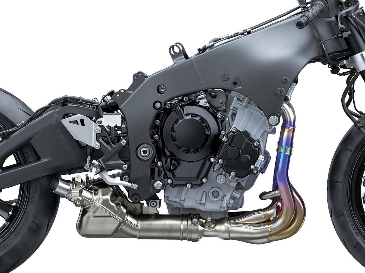 Close-up of ZX-10R engine or powerplant