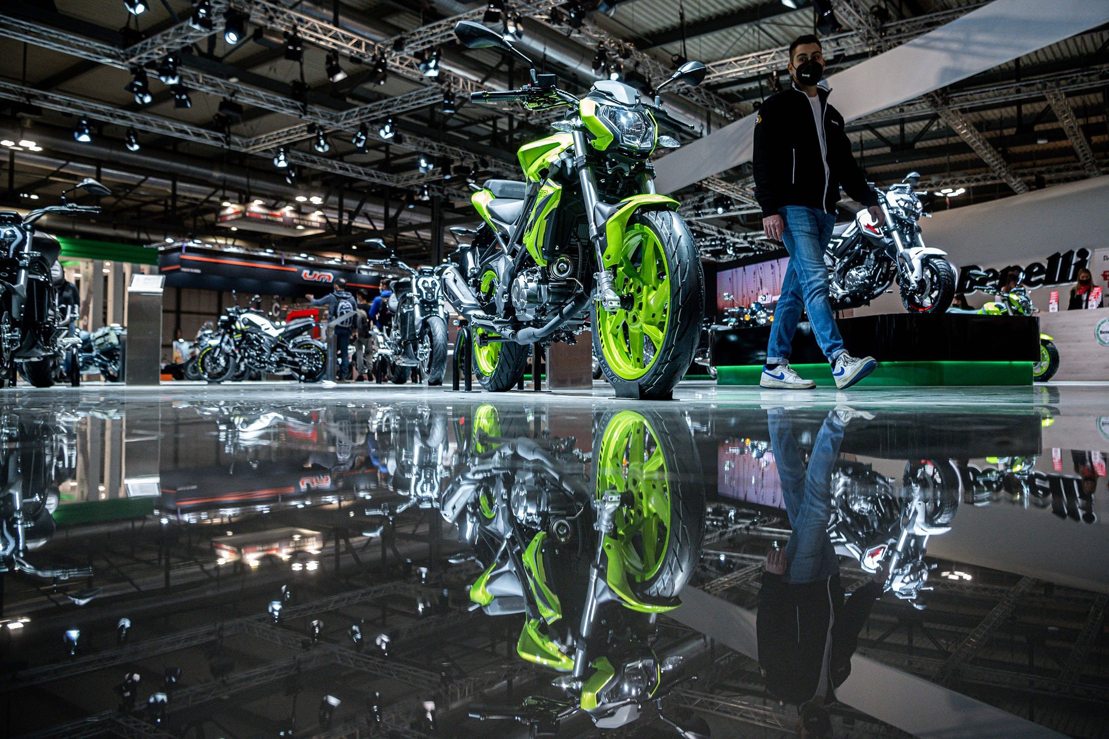 EICMA show floor or motorcycle reveal event