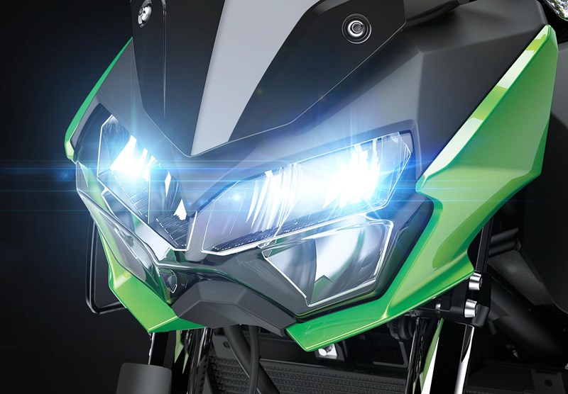 Front-end design detail showing LED headlight assembly