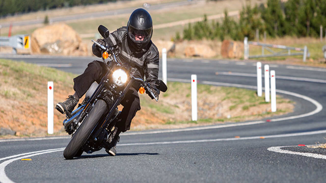 Action cornering shot illustrating dynamic riding