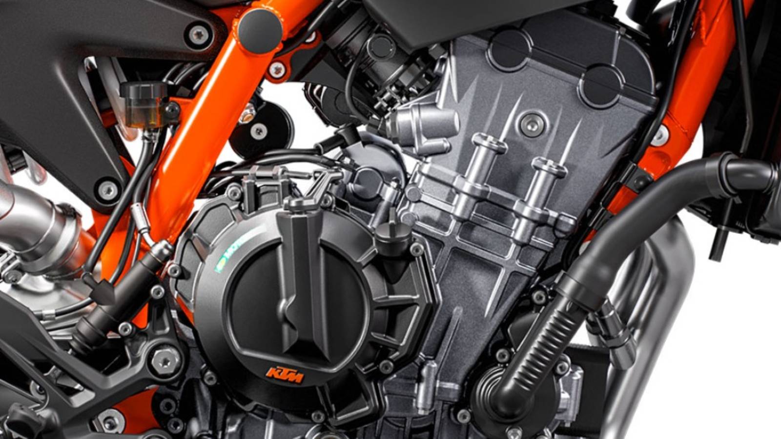 Close-up of the LC8c parallel-twin engine