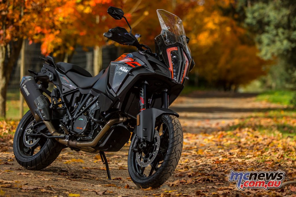 Hero image showing KTM adventure motorcycle in action