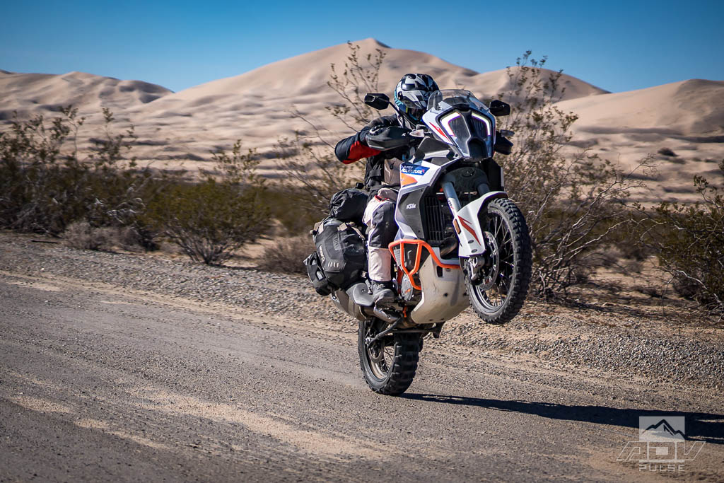 Hero image showing current KTM flagship adventure bike in action