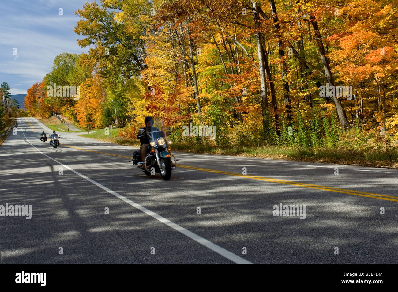 Group ride on the scenic Kancamagus Highway