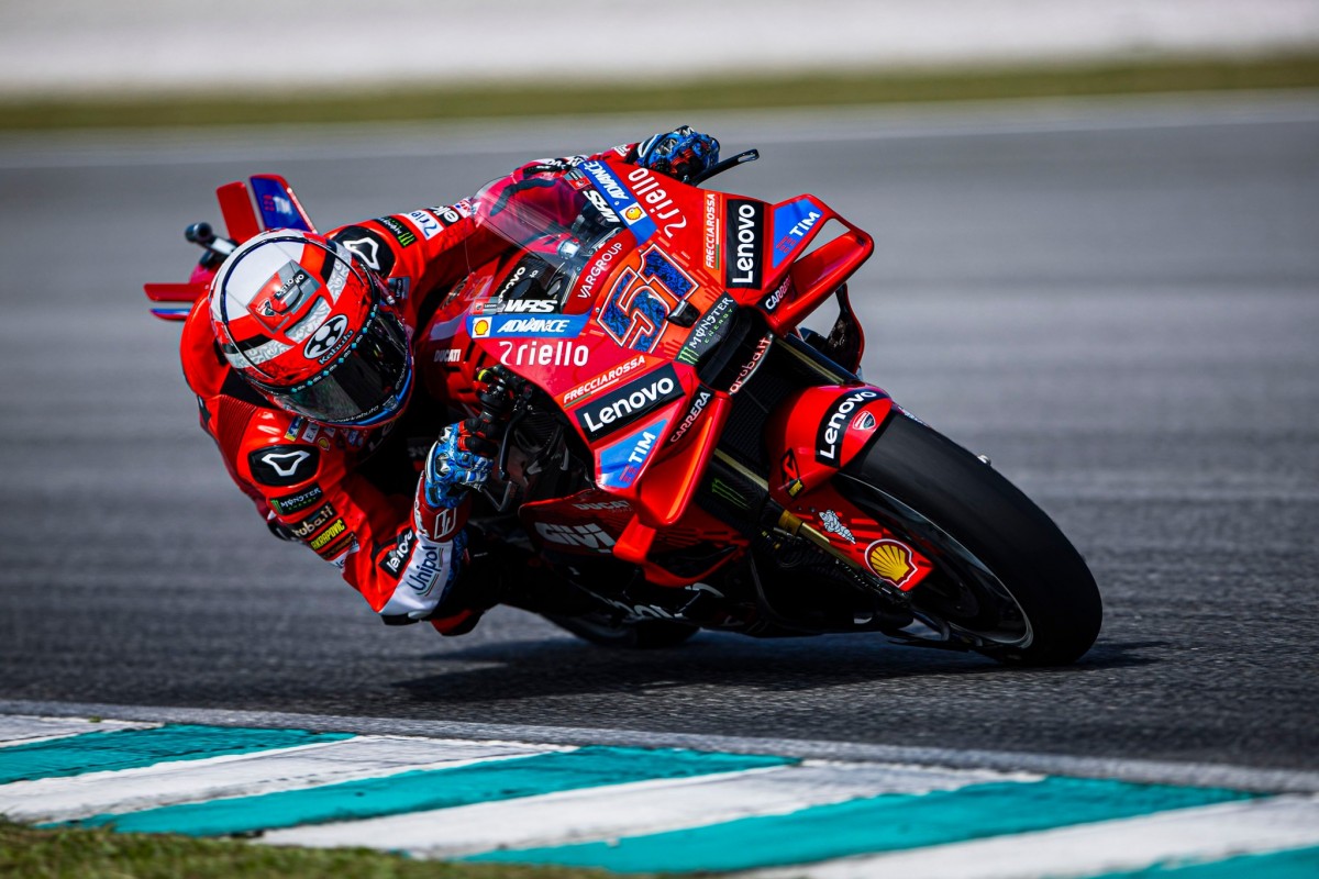 Veteran rider Hiroshi Tanaka on his Ducati