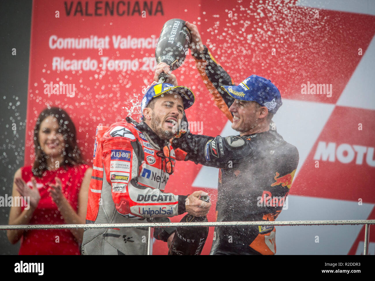 Podium celebration scene for race winner