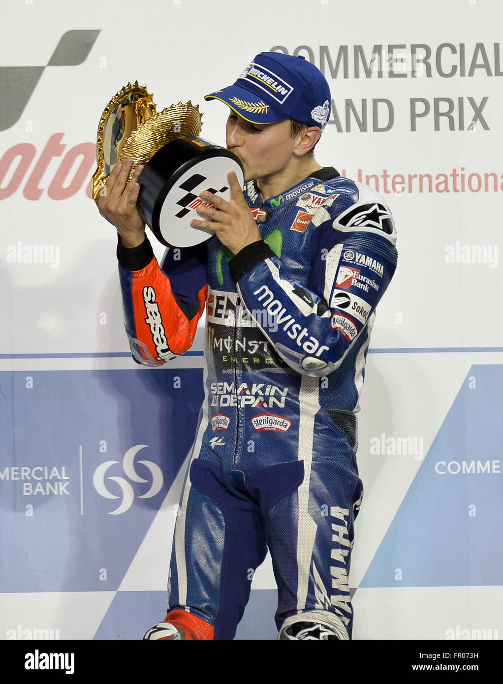 World championship trophy or title celebration scene