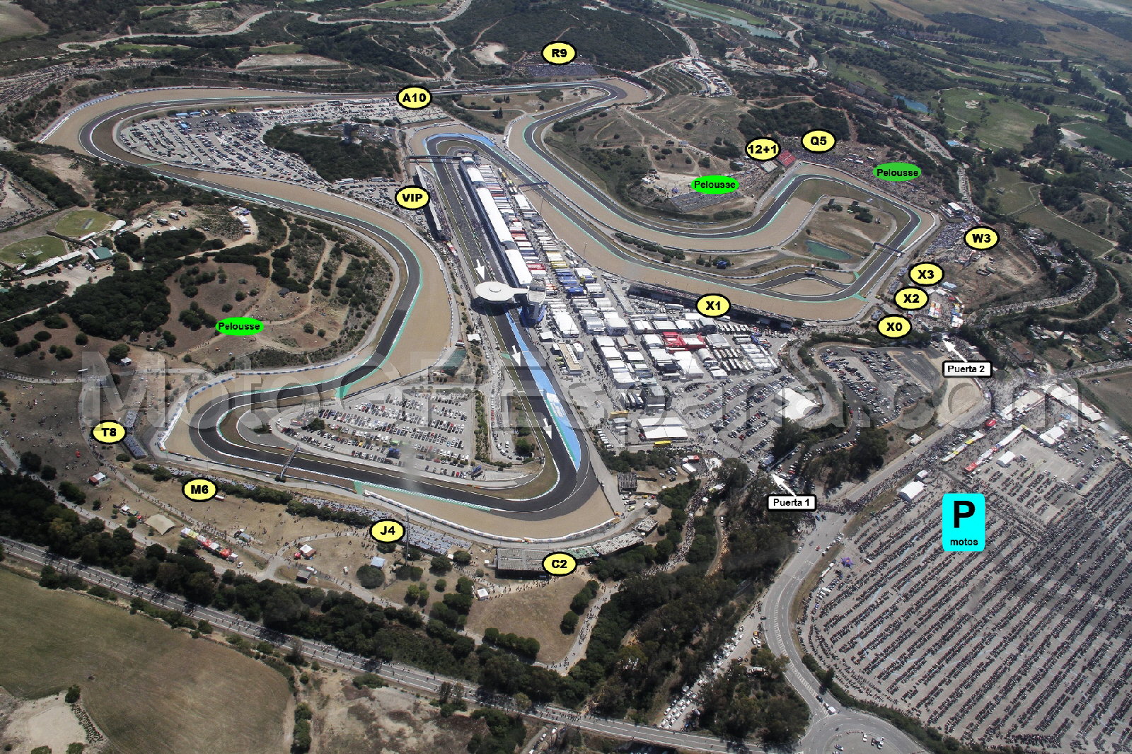 Aerial or panoramic view of the Circuito de Jerez
