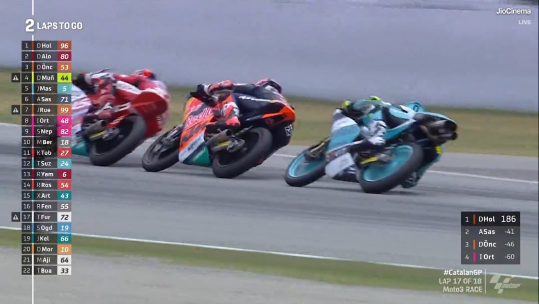 Close racing image representing the dramatic Sunday main race finish