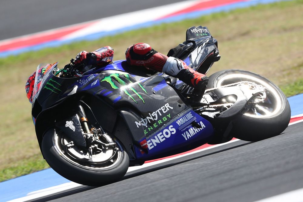 Yamaha MotoGP bike on track for Tanaka section