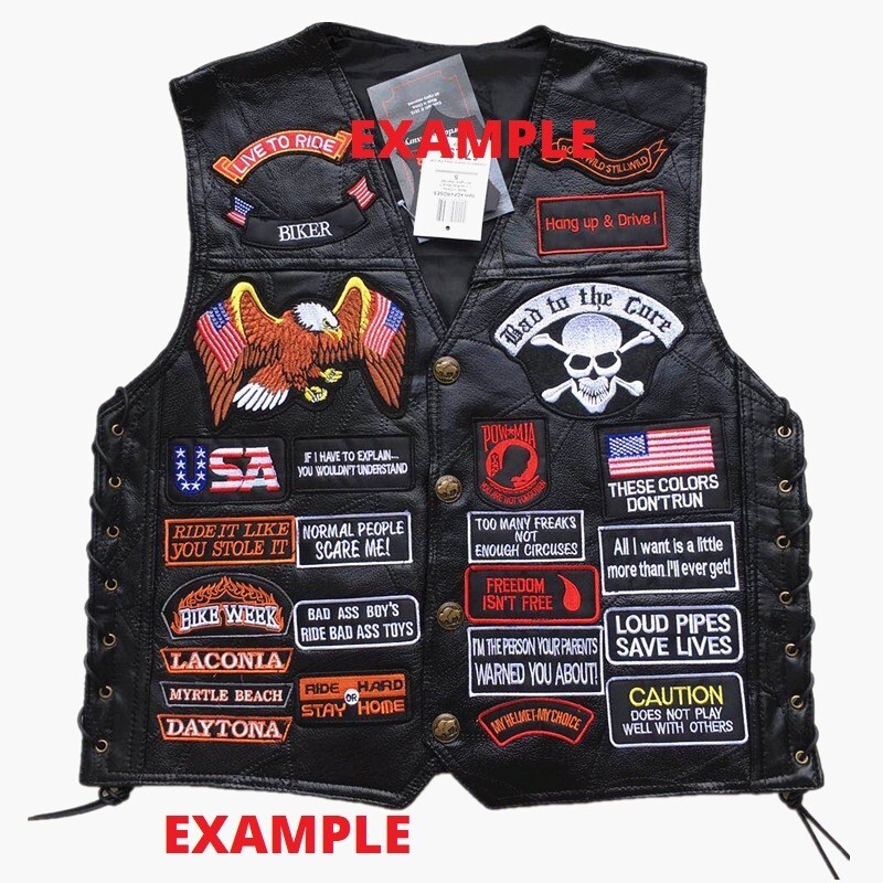 Veteran rider showing military or veteran pride on their gear
