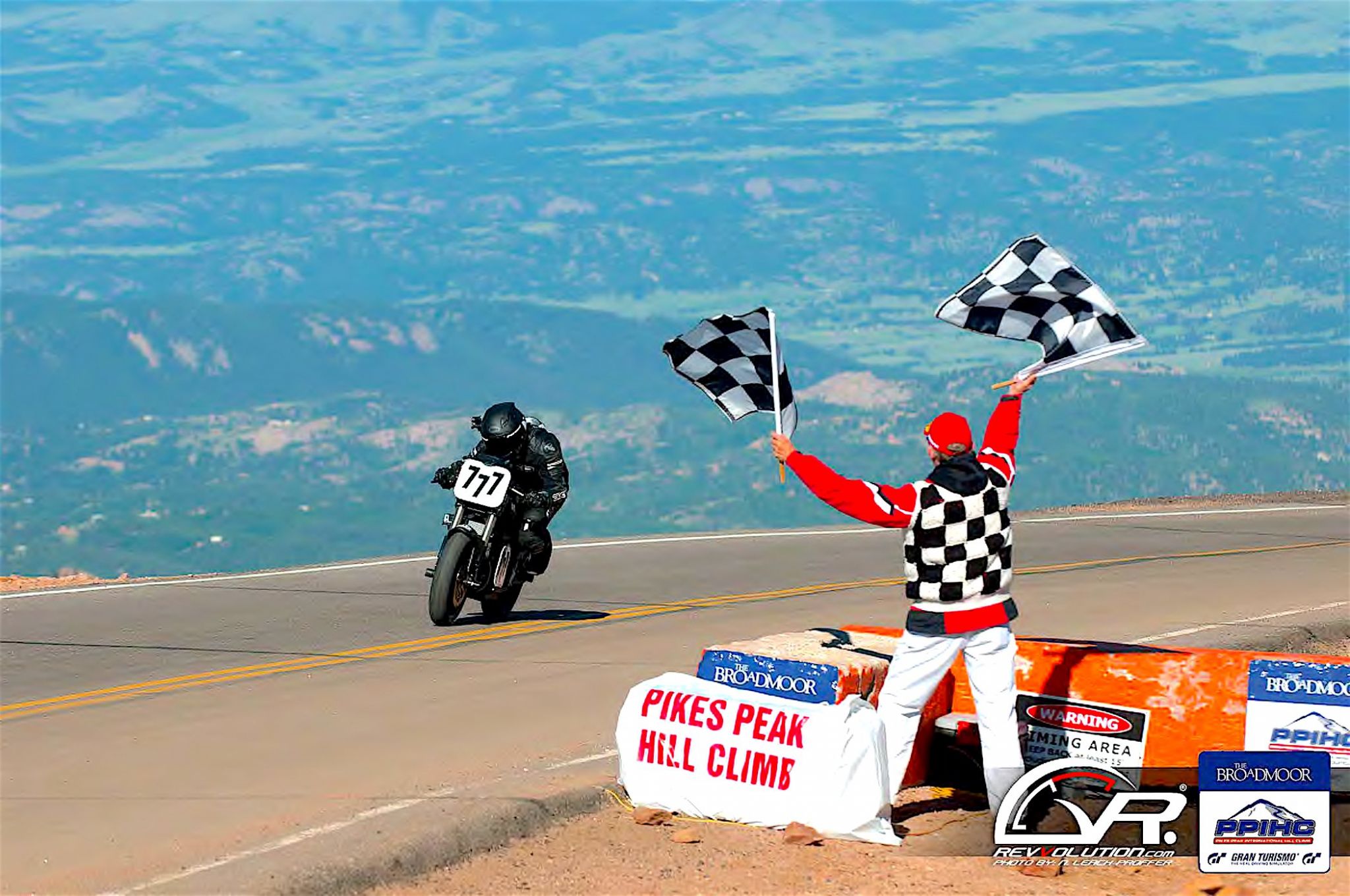 Electric motorcycle competitor at Pikes Peak, ideally Lightning LS-218 or similar