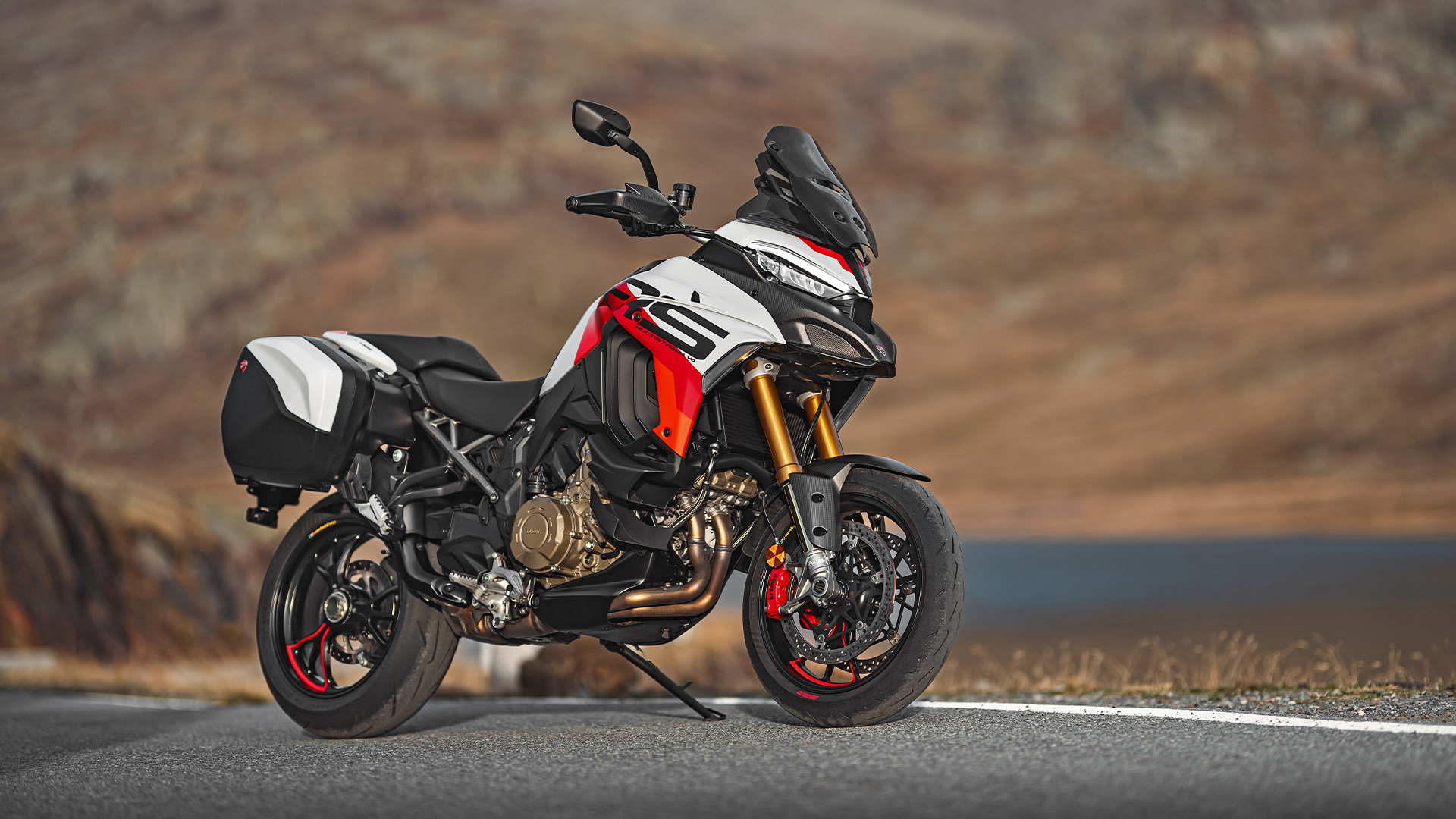 Modified Ducati Multistrada V4 RS with aerodynamic bodywork for racing