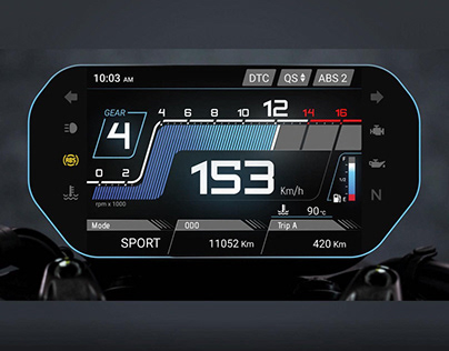 Close-up of modern supersport instrumentation for the technology discussion