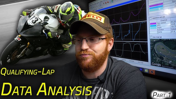 Rider reviewing performance data post track session, illustrating the AI coaching section