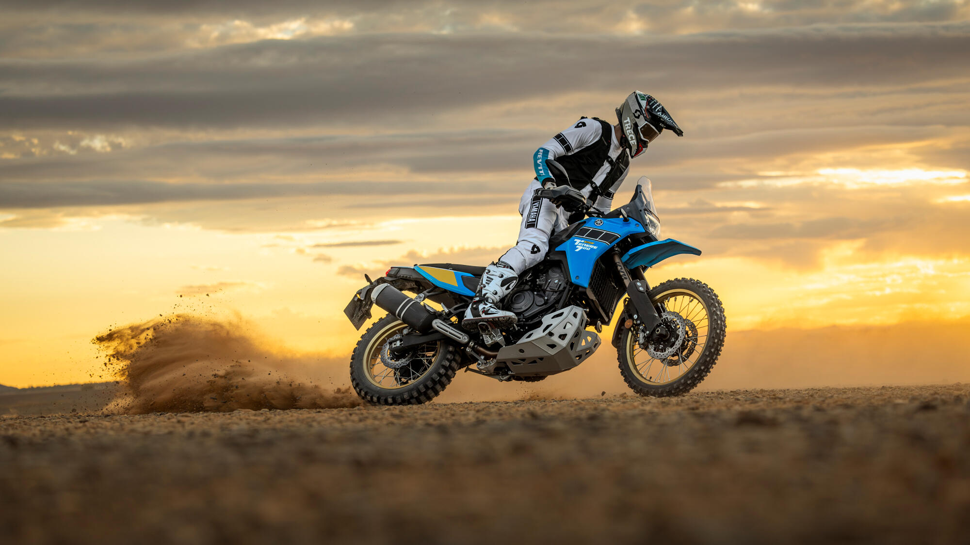 Honda Africa Twin with DCT badge visible, ideally in a mixed terrain setting