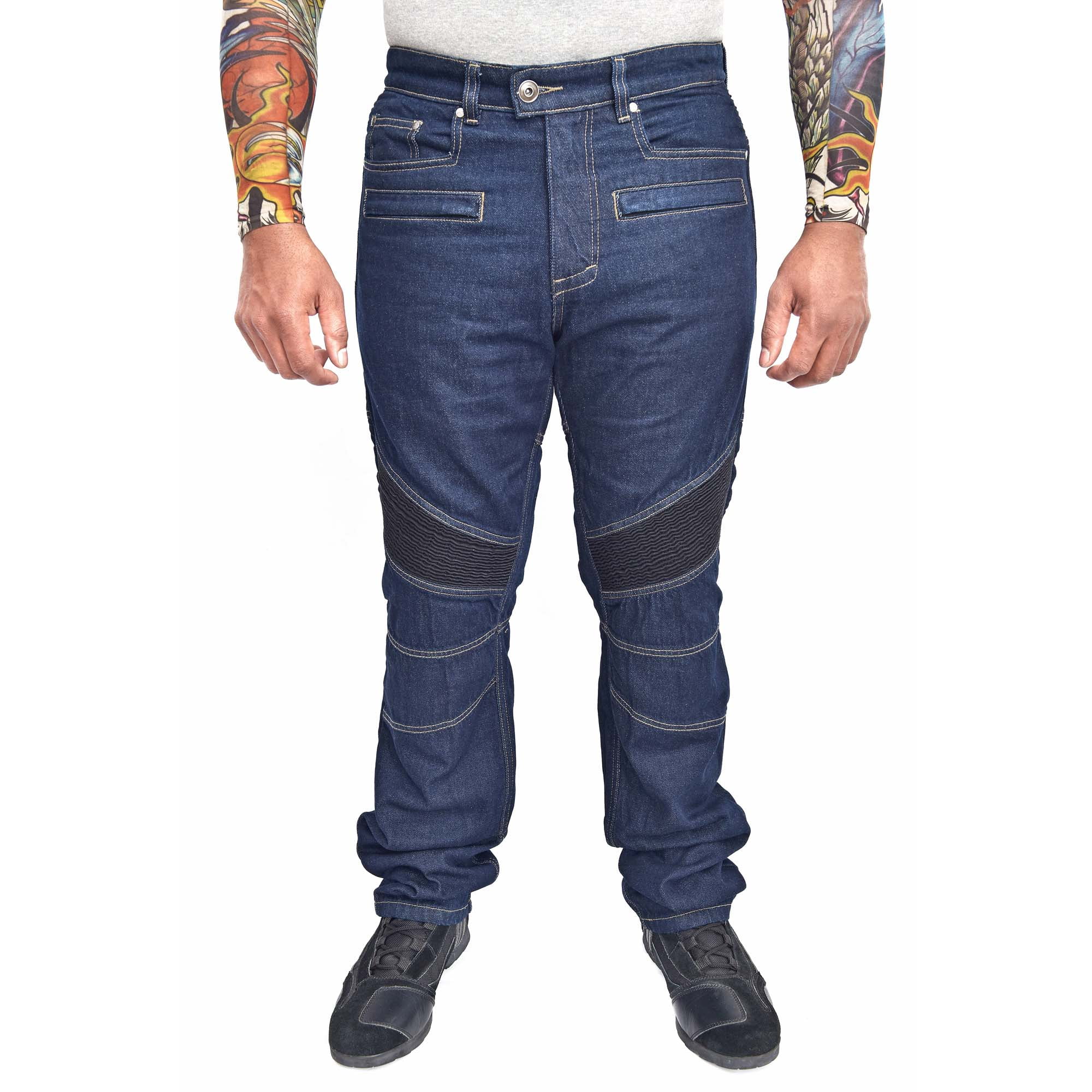 Image showing armored riding pants or jeans and motorcycle boots