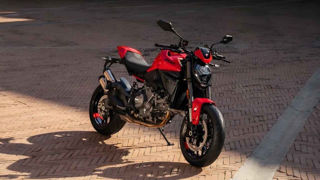 Clean shot of the Ducati Monster showing its Italian styling