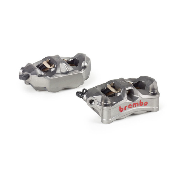 Close-up of Brembo front brake caliper and disc